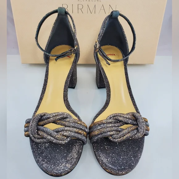 NWT$625 Alexandre Birman Vicky 60mm Stellar Knot Bow Sandals Heels Sz 37 (7)